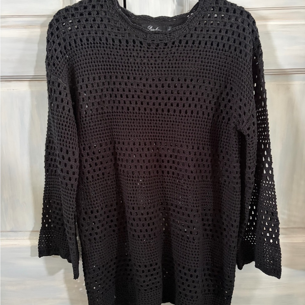 Black Knit Swim Coverup